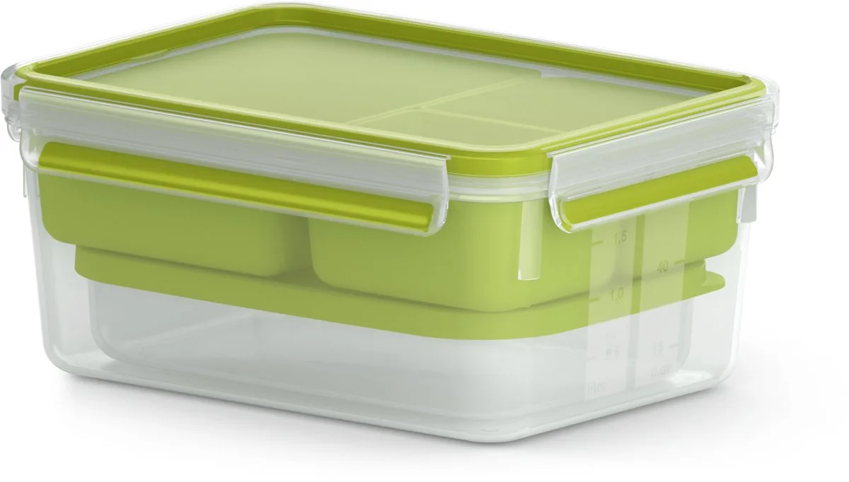 MasterSeal To Go - Lunchbox XL - 2,2L - Inclusief Bestek - Luchtdicht de Tefal en Vert – photo produit