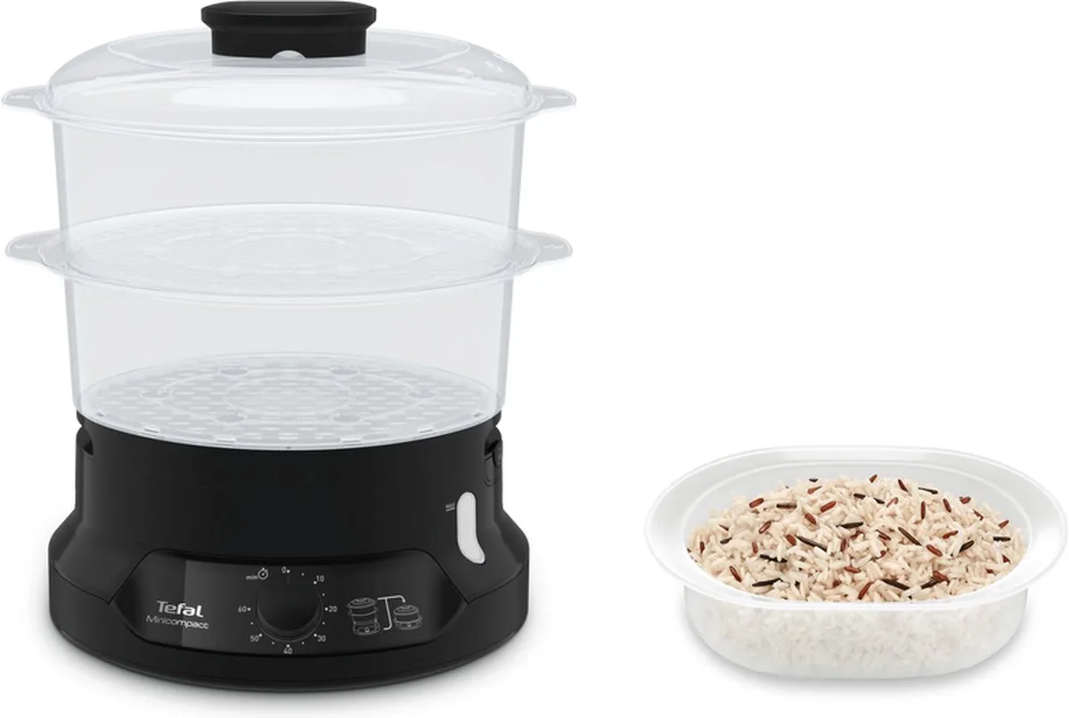 Minicompact VC139810 2-in-1 Stoomkoker Vrijstaand - 800 Watt van Tefal in Zwart – productfoto