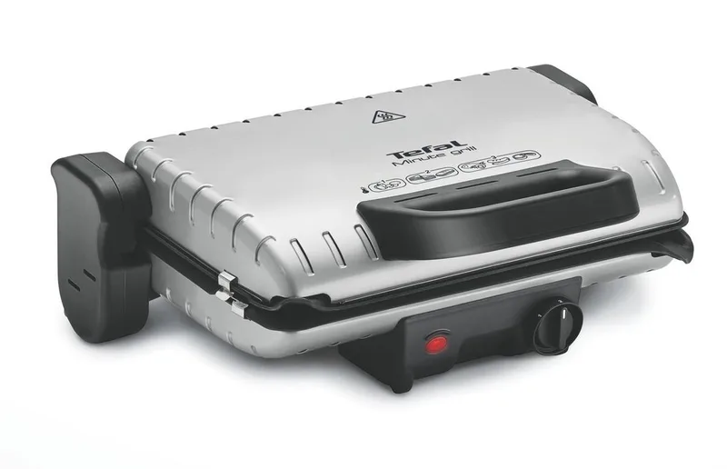 Minute Grill GC205012 Contactgrill - Barbecuestand - Regelbare temperatuur - Uitneembare Anti-aanbakplaten - Verticaal opbergen - 1600W - RVS by Tefal – product photo