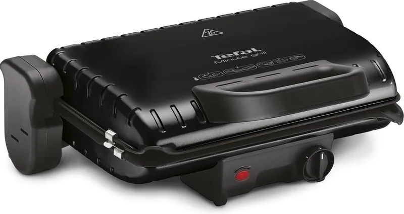 Minute Grill GC2058 Contactgrill - Barbecuestand - Regelbare temperatuur - Uitneembare Anti-aanbakplaten - Verticaal opbergen - 1600W von Tefal in Schwarz – Produktfoto