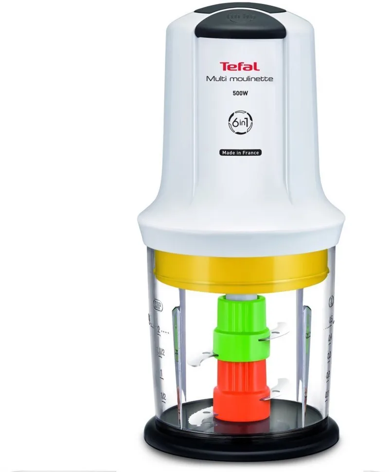 Multi Moulinette MQ7231 - Hakmolen - 500 ml - 4 Mesjes - Geschikt voor Groenten, Noten en Vlees de Tefal en Blanc – photo produit