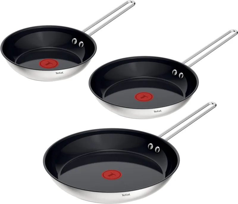Nordica Ceramic - Koekenpannenset - Ø20/Ø24/Ø28 cm - PFAS-vrij - Keramisch - Geschikt voor Inductie fra Tefal i Sølv – produktbillede