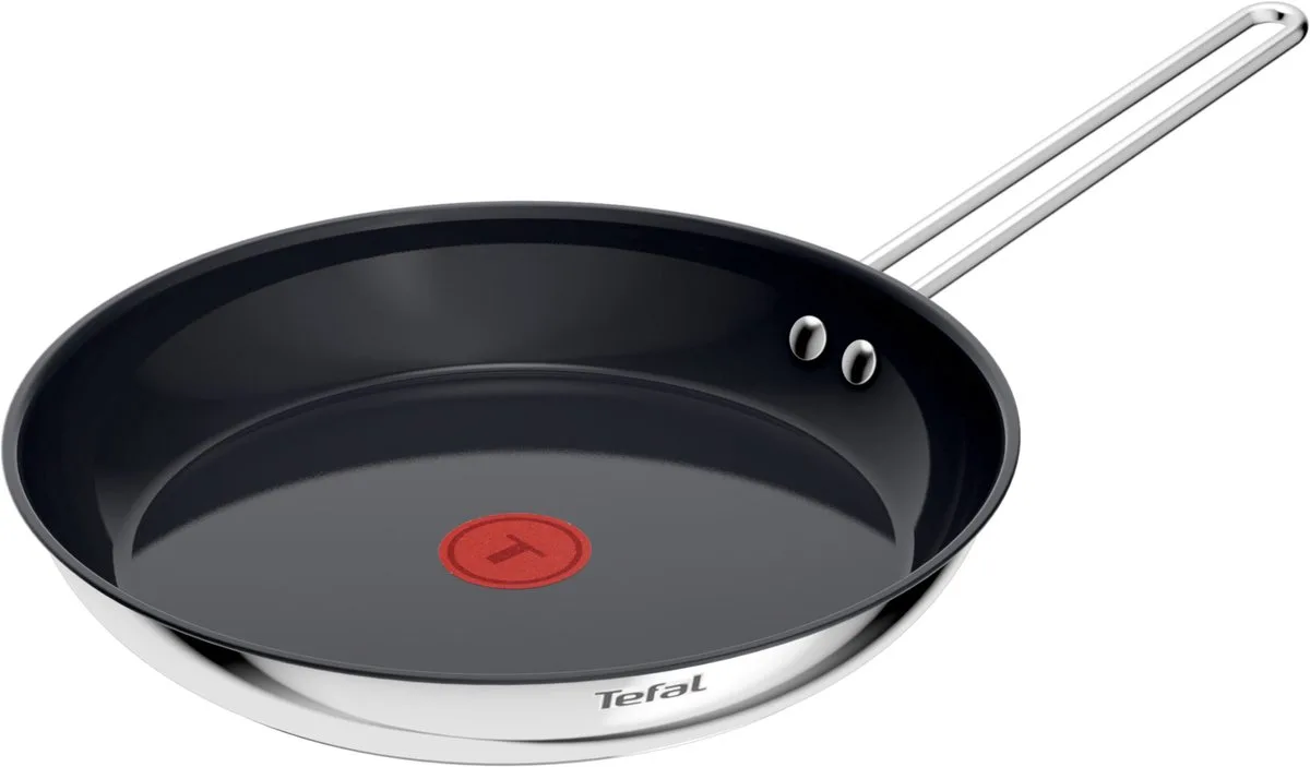 Nordica Keramische Koekenpan 28 cm - PFAS-vrij - RVS - Geschikt voor Inductie van Tefal in Zilver – productfoto