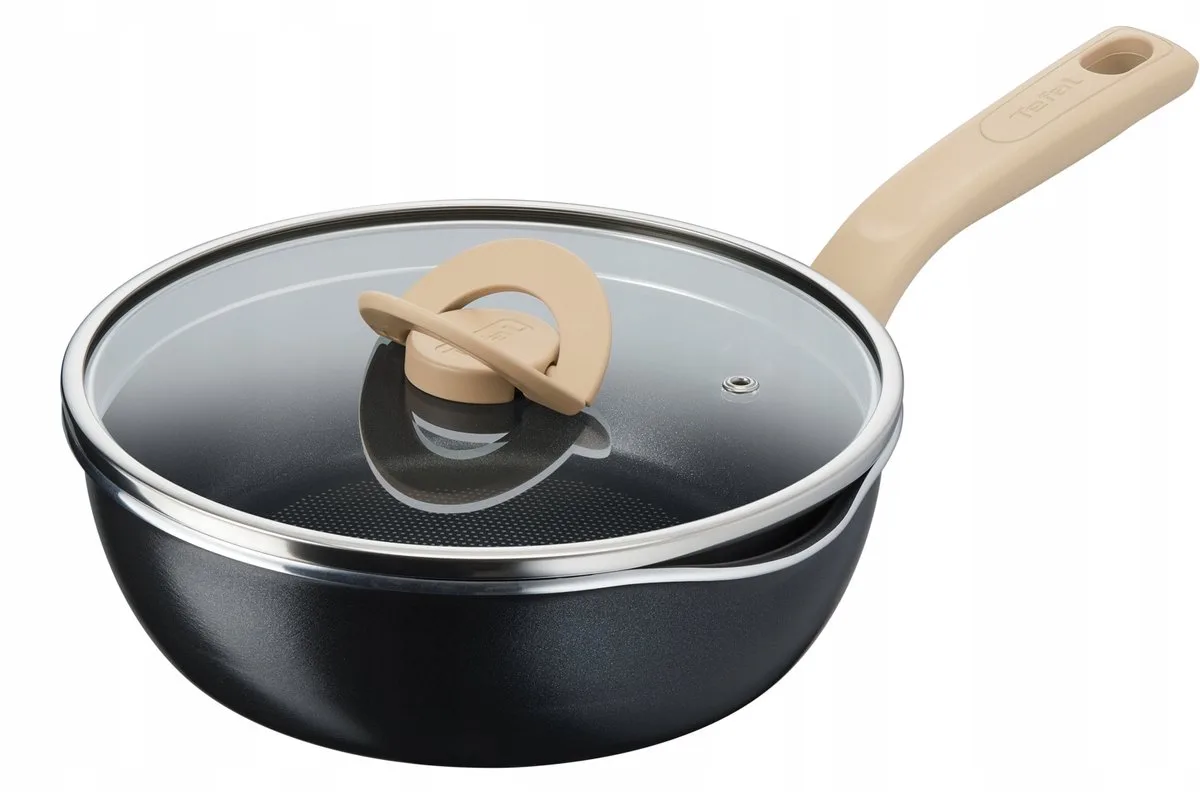 One Pick Frituurpan met Deksel 24 cm - Inductie van Tefal in Zwart – productfoto