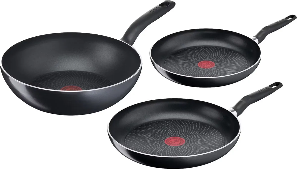 Only Cook Pannenset koekenpannenset 20 & 24 & 28 cm de Tefal en Noir – photo produit