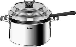 Opti'Space Pannenset 3-delig (steelpan 16 cm, kookpan 20/24 cm) G7376S44 von Tefal in Roestvrijstaal – Produktfoto 4 von 5
