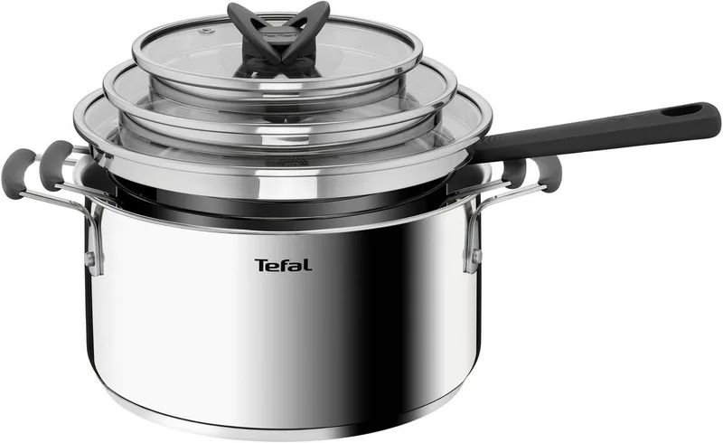 Opti'Space Pannenset 3-delig (steelpan 16 cm, kookpan 20/24 cm) G7376S44 von Tefal in Roestvrijstaal – Produktfoto 4 von 5