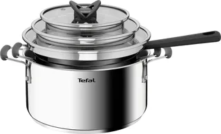 Opti'Space Pannenset 3-delig (steelpan 16 cm, kookpan 20/24 cm) G7376S44 von Tefal in Roestvrijstaal – Produktfoto 1 von 5