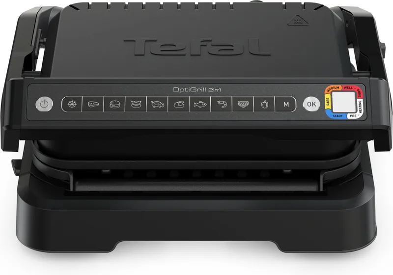 OptiGrill 2in1 OptiGrill 2-in-1 GC7728 intelligente grill en bbq zwart by Tefal in Black – product photo