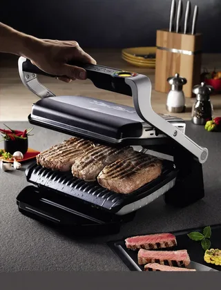 Optigrill+ GC712D - Contactgrill - Temperatuurcontrole - 6 automatische programma's by Tefal in Titanium, Silver – product photo 2 of 3