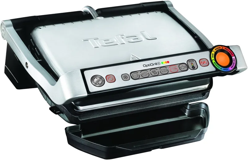 OptiGrill GC716D - Intelligente Contactgrill - 6 Automatische Programma's - Inclusief Wafelplaten - Gaarheidsindicator - 2000W von Tefal in Rvs – Produktfoto