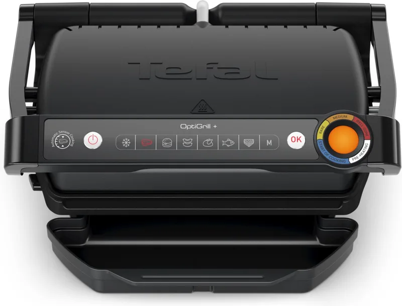 OptiGrill+ GC7178 Slimme Contactgrill - 6 Automatische Programma's - Gaarheidsindicator - Uitneembare & vaatwasbestendige platen - Makkelijk schoonmaken - 2000W - Zwart by Tefal in Black – product photo