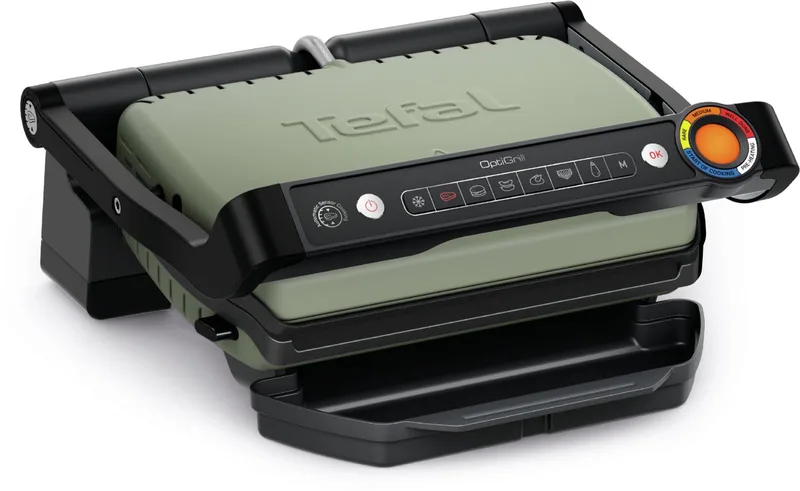 OptiGrill GC71EL - Intelligente Contactgrill - Keramische uitneembare platen - PFAS vrij - 6 Automatische Programma's - Gaarheidsindicator by Tefal in Black – product photo