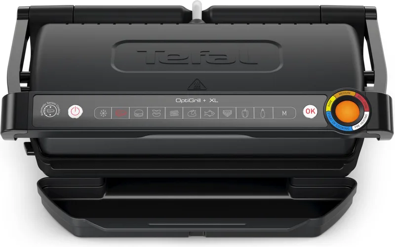 OptiGrill+ XL GC7278 Slimme Contactgrill - 9 automatische programma's - Gaarheidsindicator - Uitneembare Anti-aanbakplaten - Groot Grilloppervlak - Vet opvangbak - 2000W - Zwart von Tefal in Mat Zwart – Produktfoto