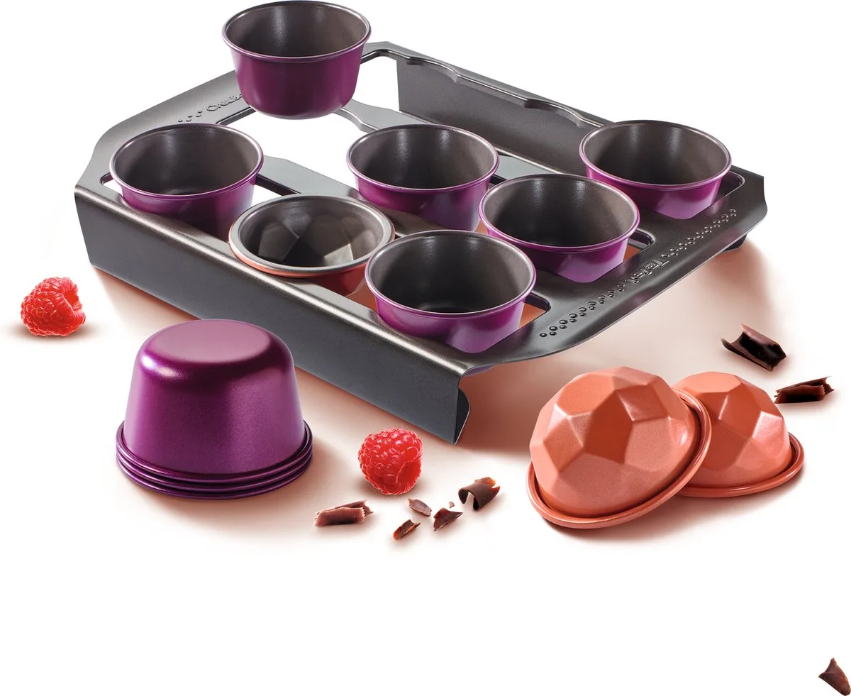 OttoSimon bakvorm set Tefal creabake paars 12 stuks metaal. van Tefal in Meerkleurig – productfoto