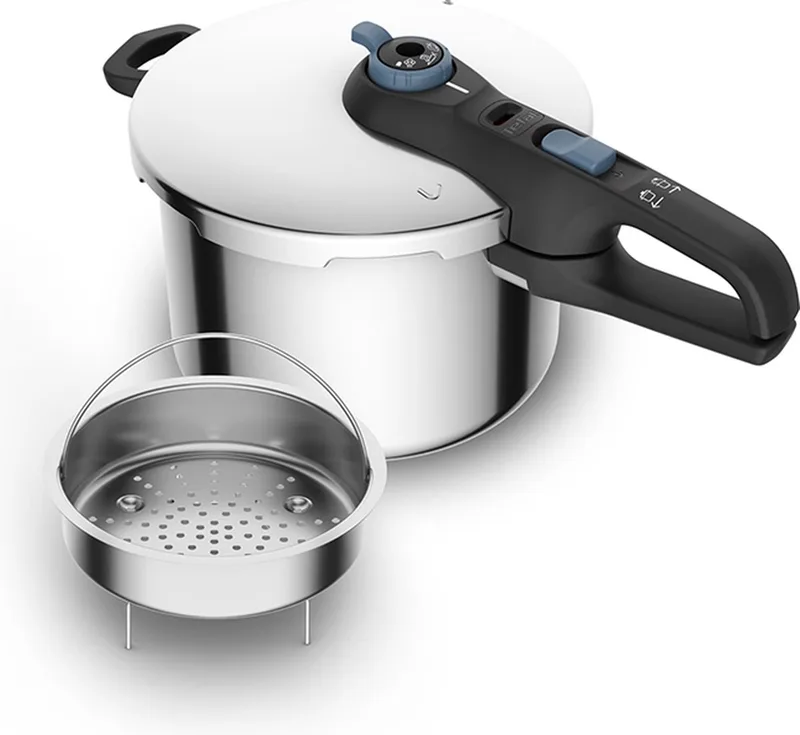 P2580701 Secure Trendy Snelkookpan 6L von Tefal in Schwarz, Aqua – Produktfoto