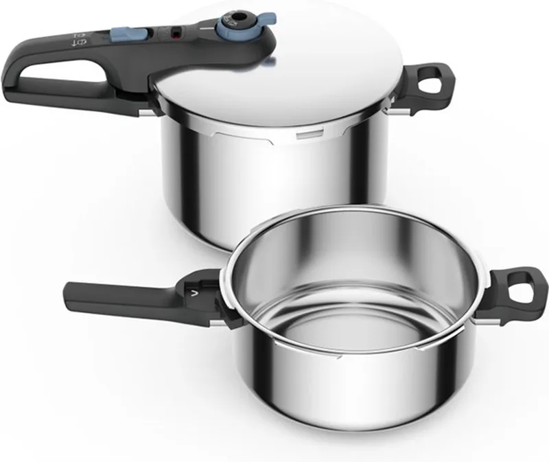 P2584301 Secure Trendy Snelkookpannen 2-delige set 4L + 6L by Tefal in Black, Aqua – product photo