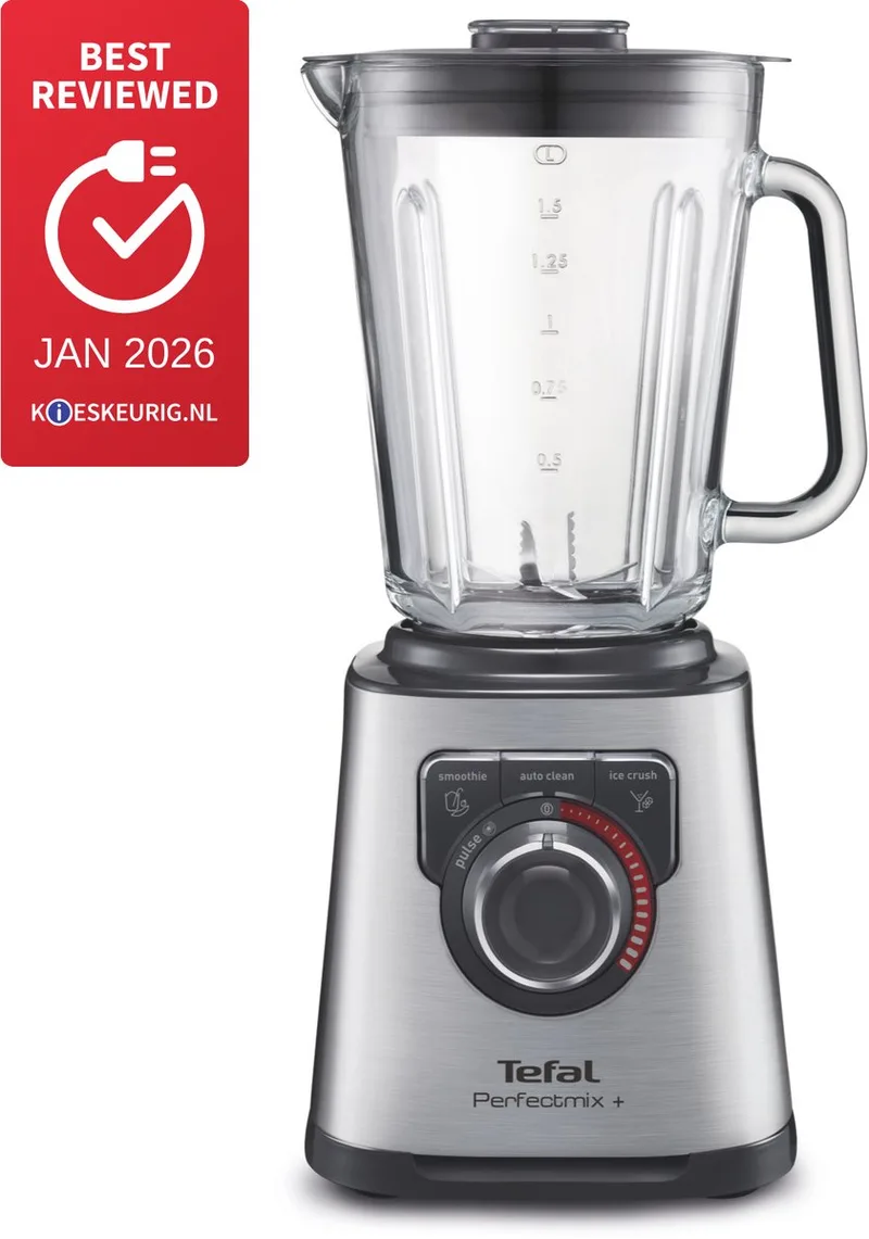Perfectmix BL811D - High Speed Blender - 1.5L - Smoothie Maker - 3 Automatische Programma's - Pulse Functie - Hittebestendige Kan - 1200W - RVS by Tefal in Grey – product photo