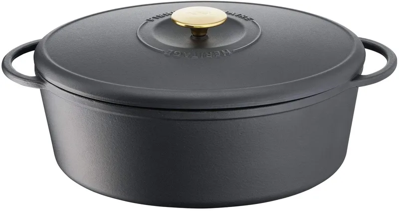 Pierre Gagnaire Erfgoedgekeurde gietijzeren braadpan - Ovaal - 34x26 cm - 7,2L von Tefal in Schwarz – Produktfoto