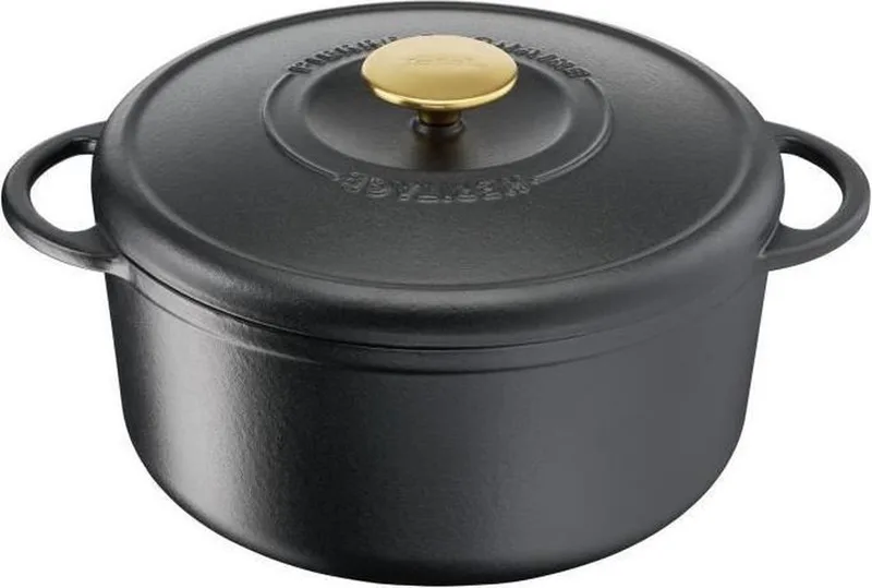 Pierre Gagnaire Erfgoedgekeurde gietijzeren braadpan - Rond - 25 cm - 5,1L von Tefal in Schwarz – Produktfoto