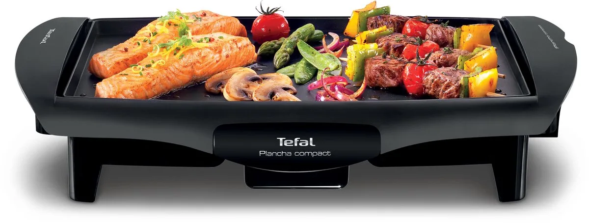 Plancha Compact 900 - Grillplaat - Anti-aanbaklaag - 1800W - Compact Design - Geschikt voor Binnen van Tefal in Zwart – productfoto