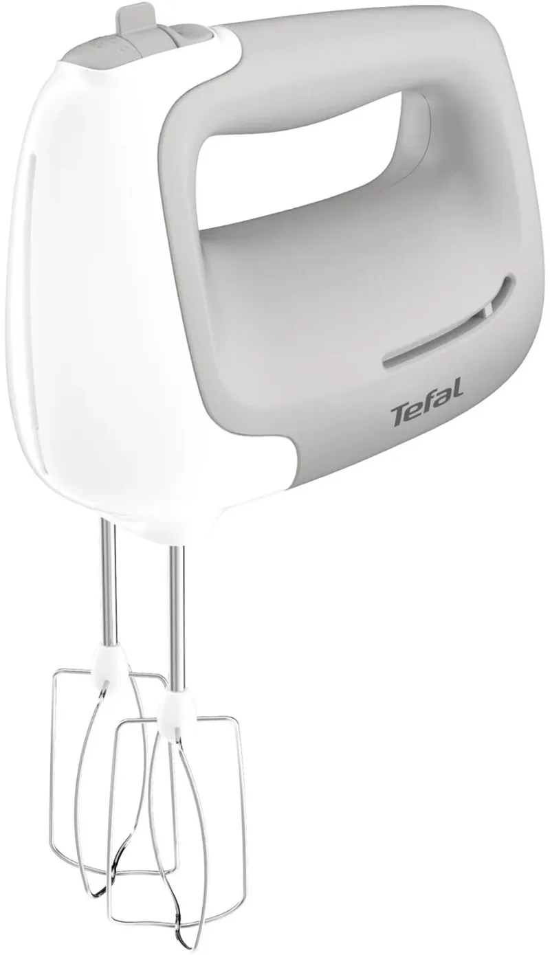 Prep'Mix HT450B - Handmixer - 5 Snelheden en Turbofunctie - Met Deeghaken en Gardes - Lichtgewicht - 450W - Wit by Tefal in Light grey – product photo