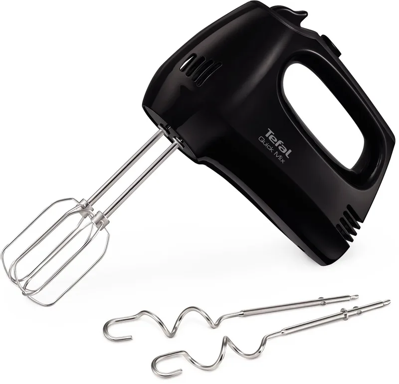 Quick Mix HT3108 - Handmixer - 5 Snelheden en Turbofunctie - Met Deeghaken en Gardes - Compact - 300W de Tefal en Noir – photo produit