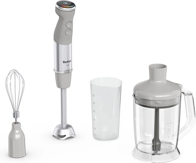Quickchef+ HB67MB - Staafmixer - 5-in-1 XL - 1000W - Inclusief Hakmolen en Maatbeker - Zwart/RVS by Tefal in Grey – product photo