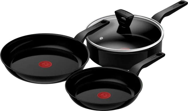 Renew Black Keramische Koekenpannenset 24 + 28 cm + hapjespan 24 cm + deksel de Tefal – photo produit