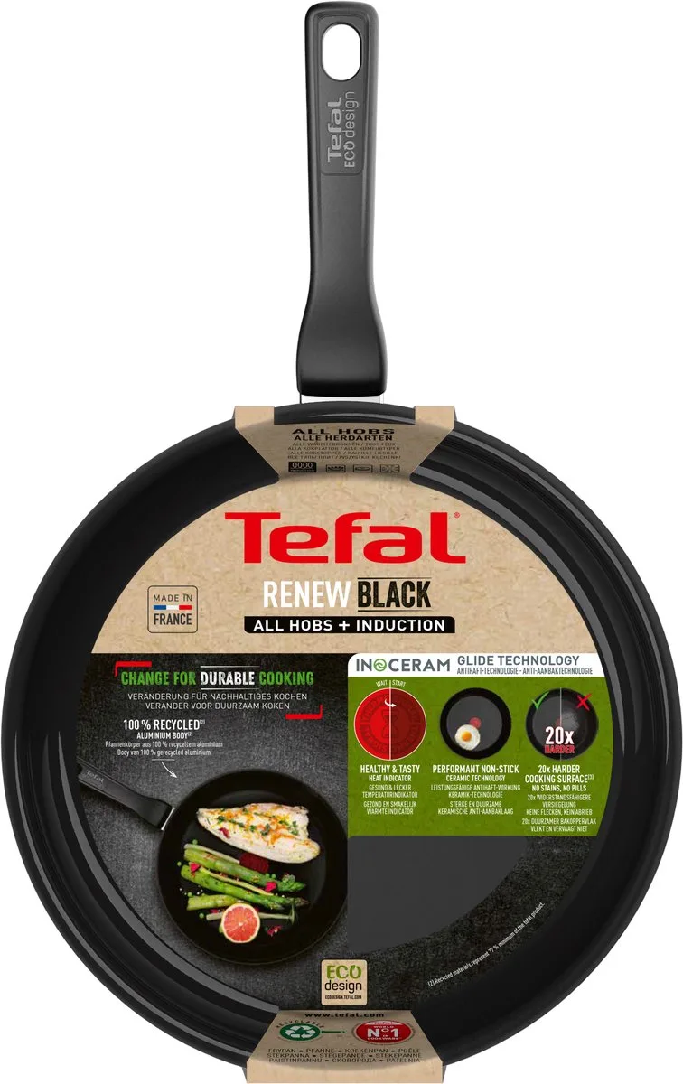 Renew+ Braadpan 24cm Keramisch Non-stick van Tefal in Zilver – productfoto