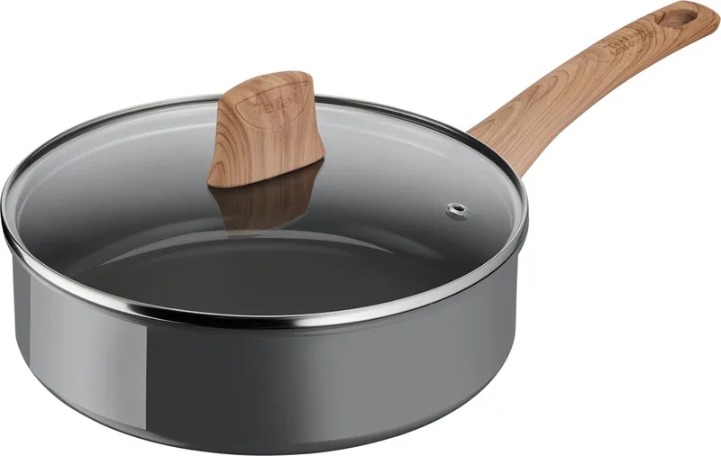 Renew Hapjespan - Ø 24 cm - Keramische antiaanbaklaag - Met deksel - PFAS-vrij by Tefal in Grey – product photo