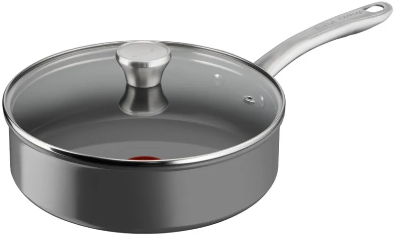 Renew+ Hapjespan - Ø24 cm - Met Deksel - Keramisch - PFAS-vrij - Geschikt voor Inductie von Tefal in Grau – Produktfoto