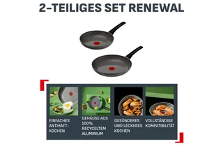 Renewal 2-delige Keramische Koekenpannenset 24/28 cm - Geschikt voor inductie - Gerecycled aluminium från Tefal i Grå – produktbild 3 av 3