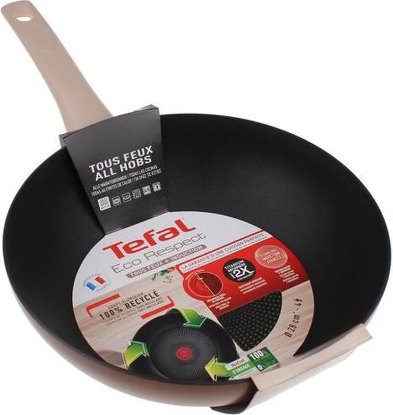Respect Wokpan - Bruin - Ø 28cm - Inductie by Tefal in Eekhoorn bruin – product photo