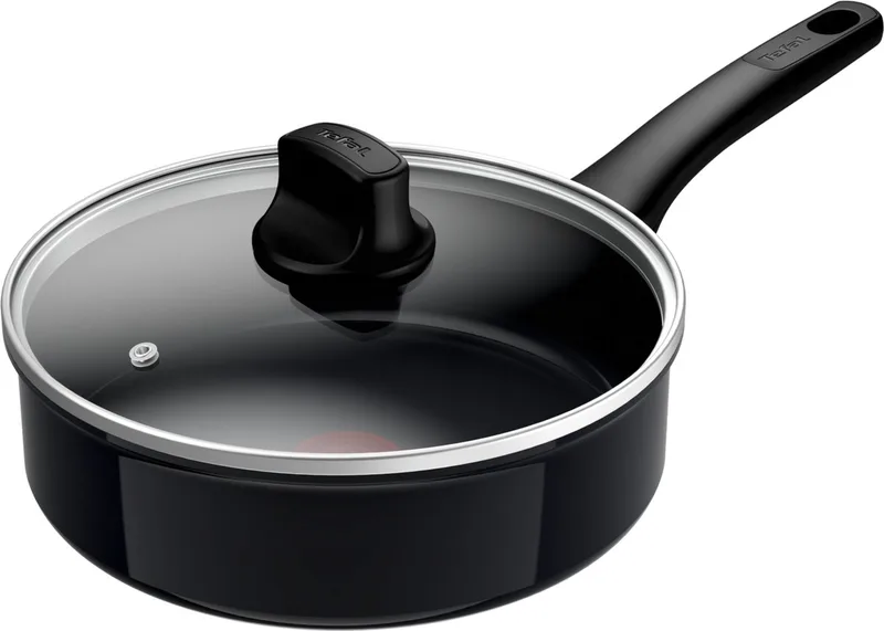 Revive Black - Hapjespan - Ø24 cm - Met Deksel - Keramisch - PFAS-vrij - Geschikt voor Inductie by Tefal in Black – product photo