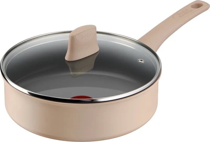 Revive - Hapjespan - Ø24 cm - Met Deksel - Keramisch - PFAS-vrij - Geschikt voor Inductie de Tefal en Beige – photo produit
