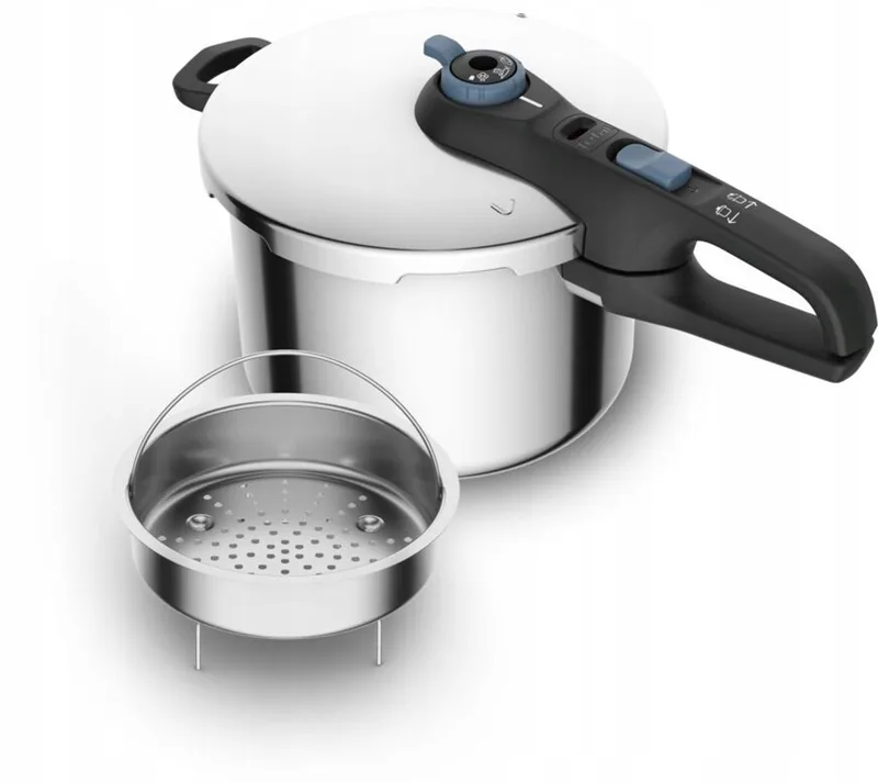 RVS Snelkookpan 6L XXL - Veilig en Snel Koken de Tefal en Argent – photo produit