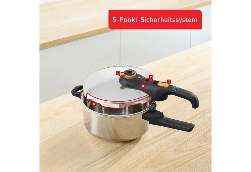 Secure 5 Trendy - Snelkookpan - 4L - Geschikt voor Inductie - Veiligheidsslot - Compact by Tefal in Silver – product photo 4 of 5