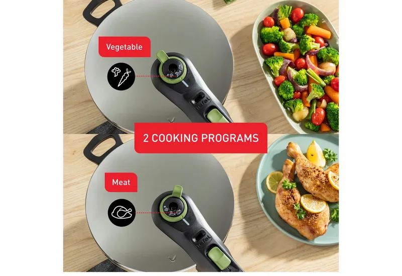 Secure 5 Trendy - Snelkookpan - 6L - Met Stoommand - Geschikt voor Inductie - Veiligheidsslot de Tefal en Argent – photo produit 5 sur 5