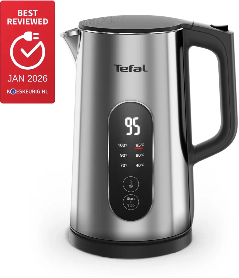 Selection KI871D - Waterkoker - 1.7L - Temperatuurregeling - Dubbelwandig - RVS - 1500W von Tefal in Schwarz – Produktfoto