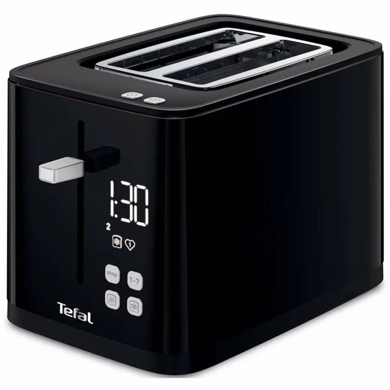 Smart & Light TL6408 - Broodrooster XL - 4 Sneden brood - Digitaal Display - 7 Bruiningsniveau's - Uitneembare kruimellade von Tefal in Schwarz – Produktfoto