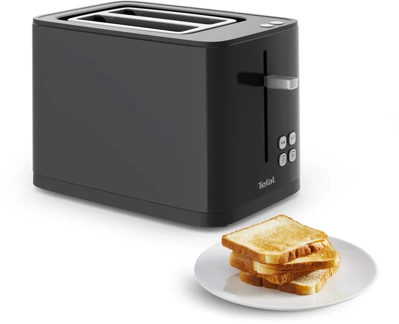 Smart & Light TT6408 Broodrooster - 7 Bruiningsniveaus - LED Display - Voor Brede Sneetjes by Tefal in Black – product photo