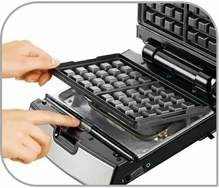 Snack Collection SW854D - Contactgrill & Tosti-ijzer - 4 verschillende Platen voor tosti's, wafels, panini's en poffertjes- RVS - Anti-aanbaklaag de Tefal en Noir, Rvs – photo produit 2 sur 3