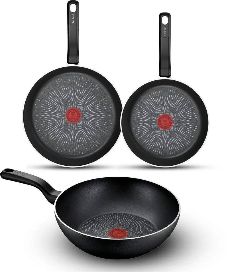 So Expert Pannenset 3-delig - Koekenpannen 24/28cm + Wokpan 28cm - Inductie - Anti-aanbaklaag - Aluminium by Tefal in Black – product photo