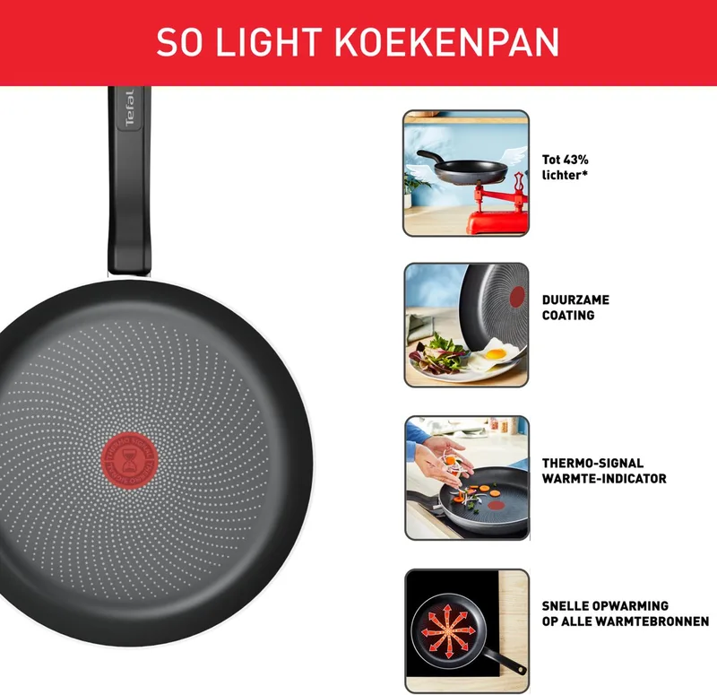 So'Light - Koekenpan - 28 cm - Incl. Inductie von Tefal in Anthrazit – Produktfoto