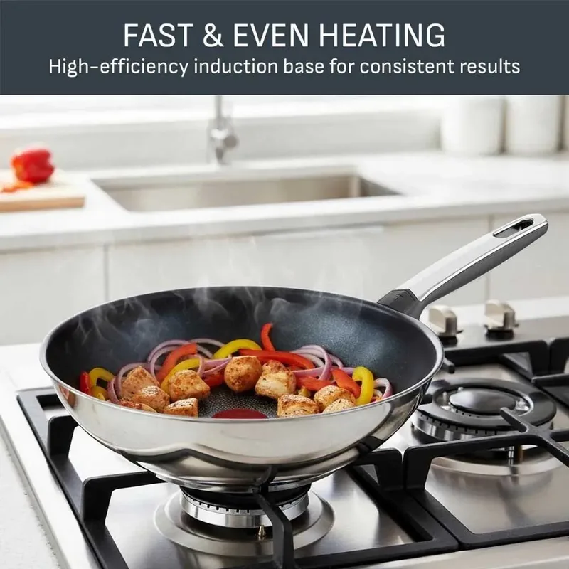Space Emotion+ - Wokpan 28 cm - RVS - Geschikt voor Inductie by Tefal in Silver – product photo 5 of 6