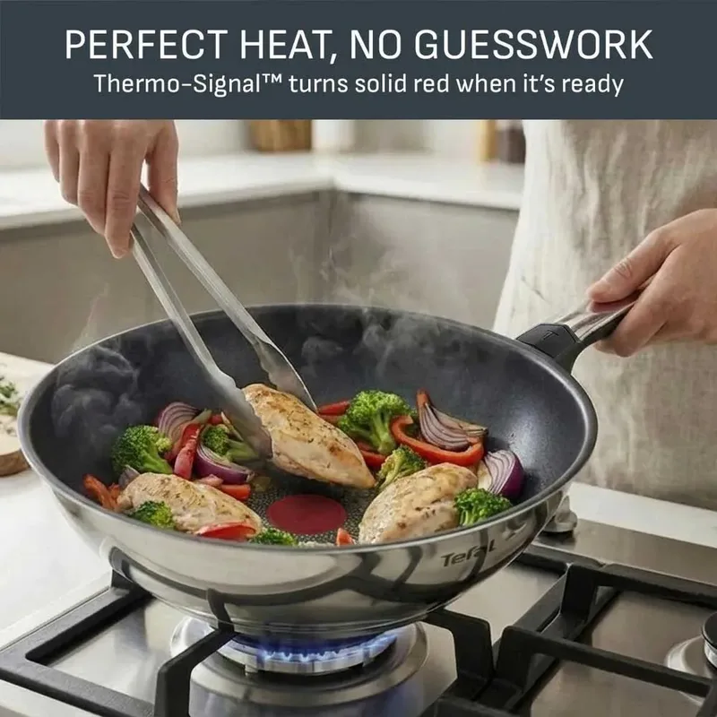 Space Emotion+ - Wokpan 28 cm - RVS - Geschikt voor Inductie by Tefal in Silver – product photo 6 of 6