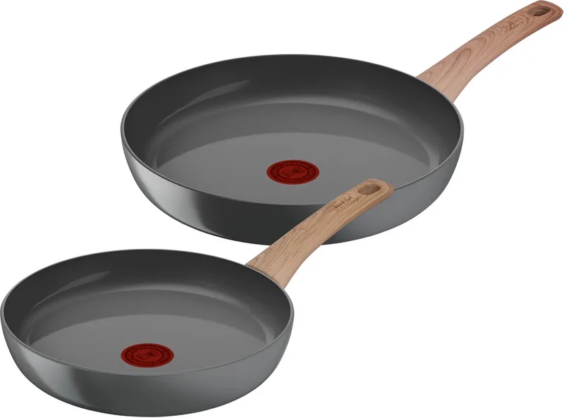 Tefal - 2 delig Tefal Keramische Renew koekenpannen - PFAS-vrij - Thermo-Signal™ 24 en 28 cm von Tefal in Grau – Produktfoto