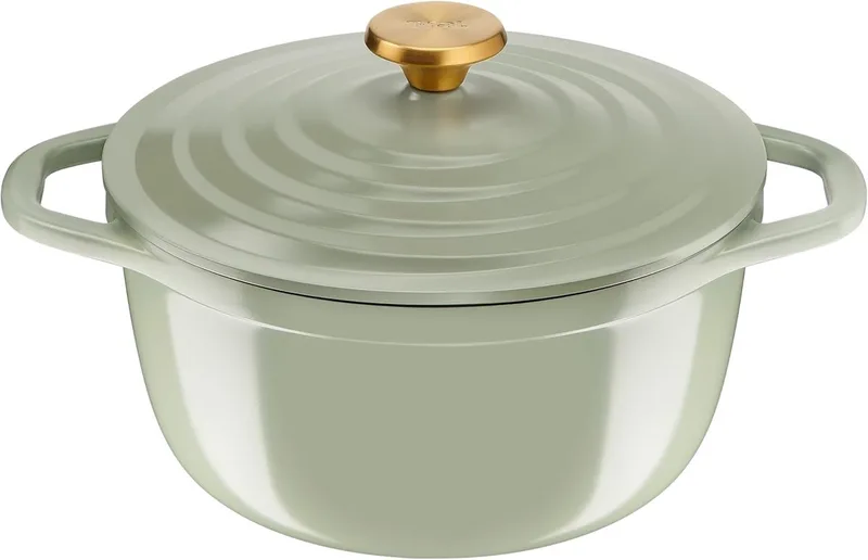Tefal 24 cm gegoten aluminium braadpan, 4-5 personen, inductie, Air Soft Light kleur fra Tefal i Lysegrøn – produktbillede