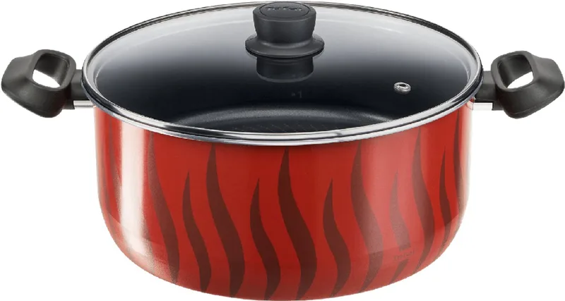 Tempo Flame C3045485 – Kookpan met deksel – 30 cm – 9,8 L – Rood by Tefal in Red, Black – product photo